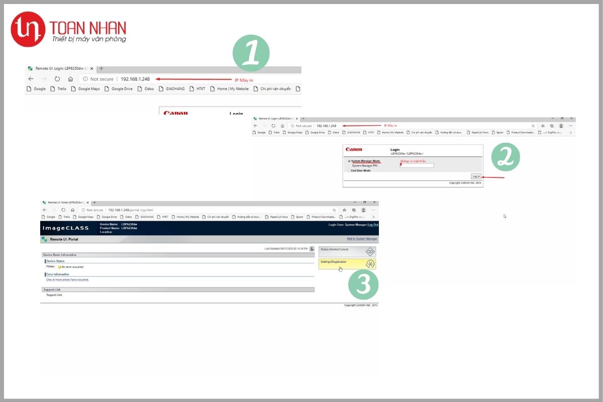 Set IP tĩnh máy in Canon qua web Set IP tĩnh máy in Canon qua web