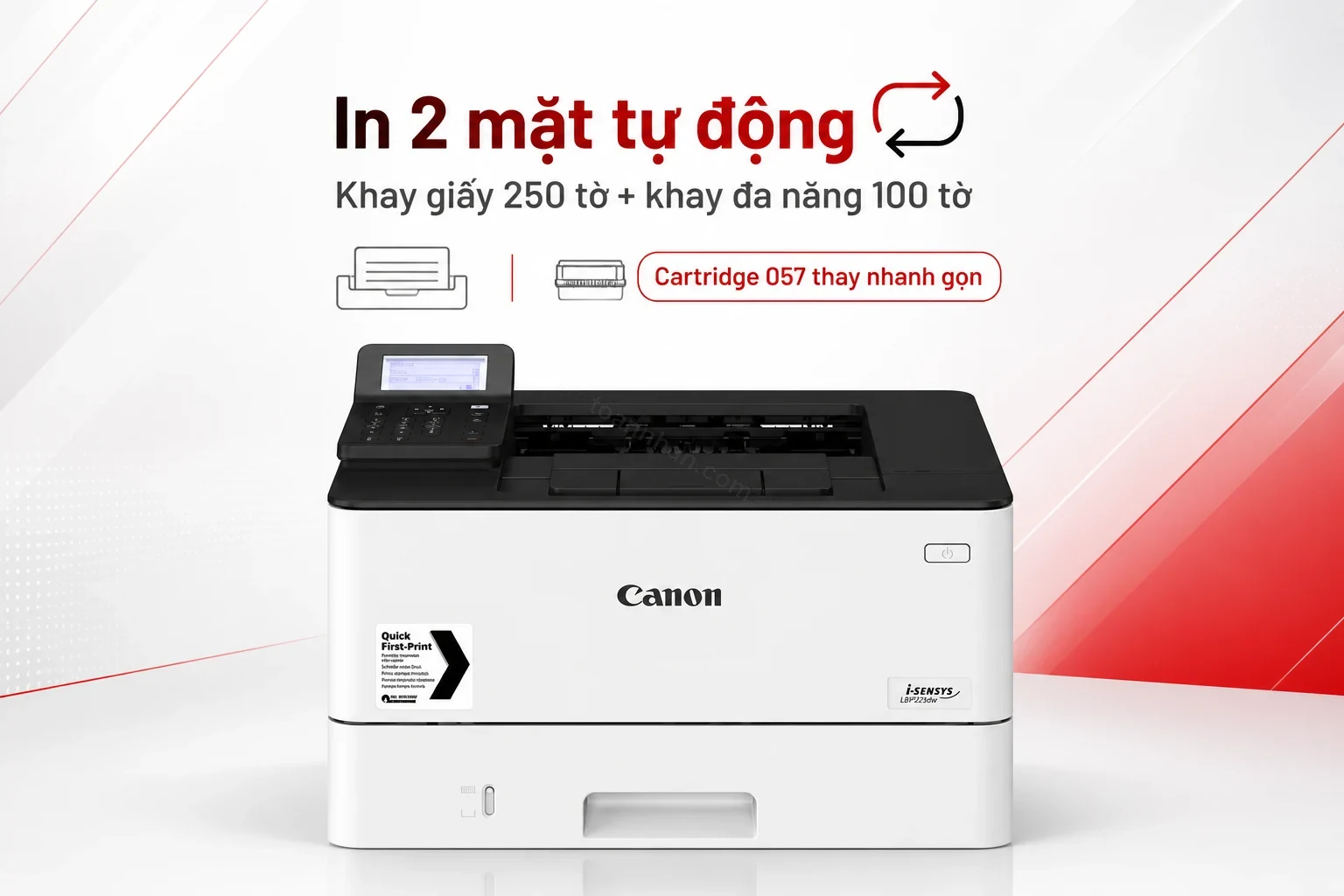 Cận cảnh cơ chế in 2 mặt tự động và khay giấy 250 tờ của Canon LBP223dw