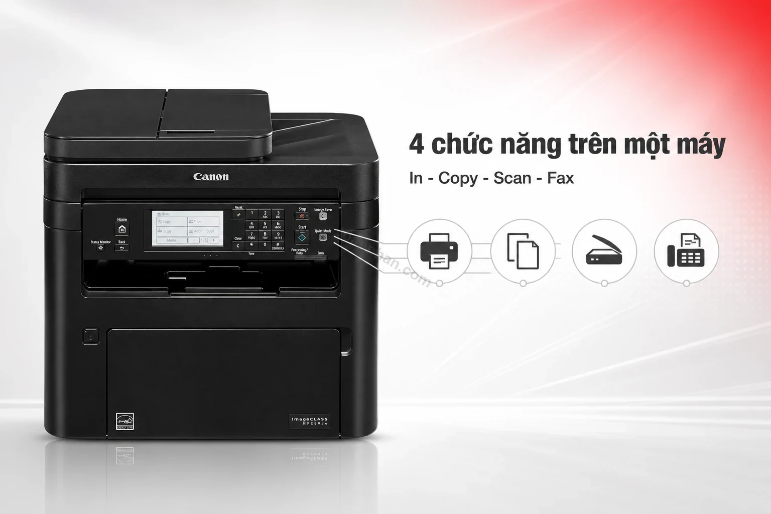 Canon MF269dw tích hợp 4 chức năng in copy scan fax trên một máy