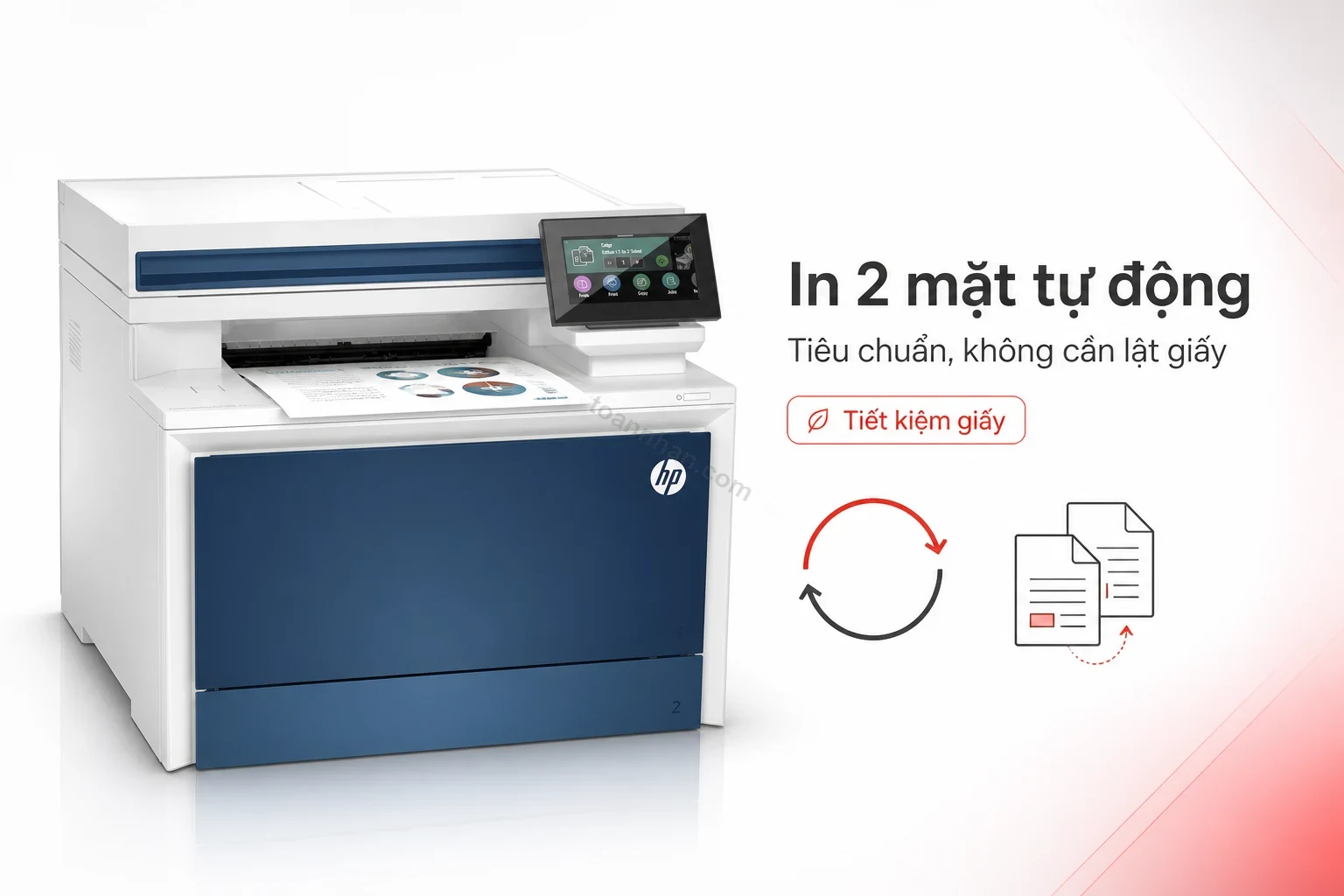 In 2 mặt tự động tiêu chuẩn trên HP Color LaserJet Pro MFP 4303dw